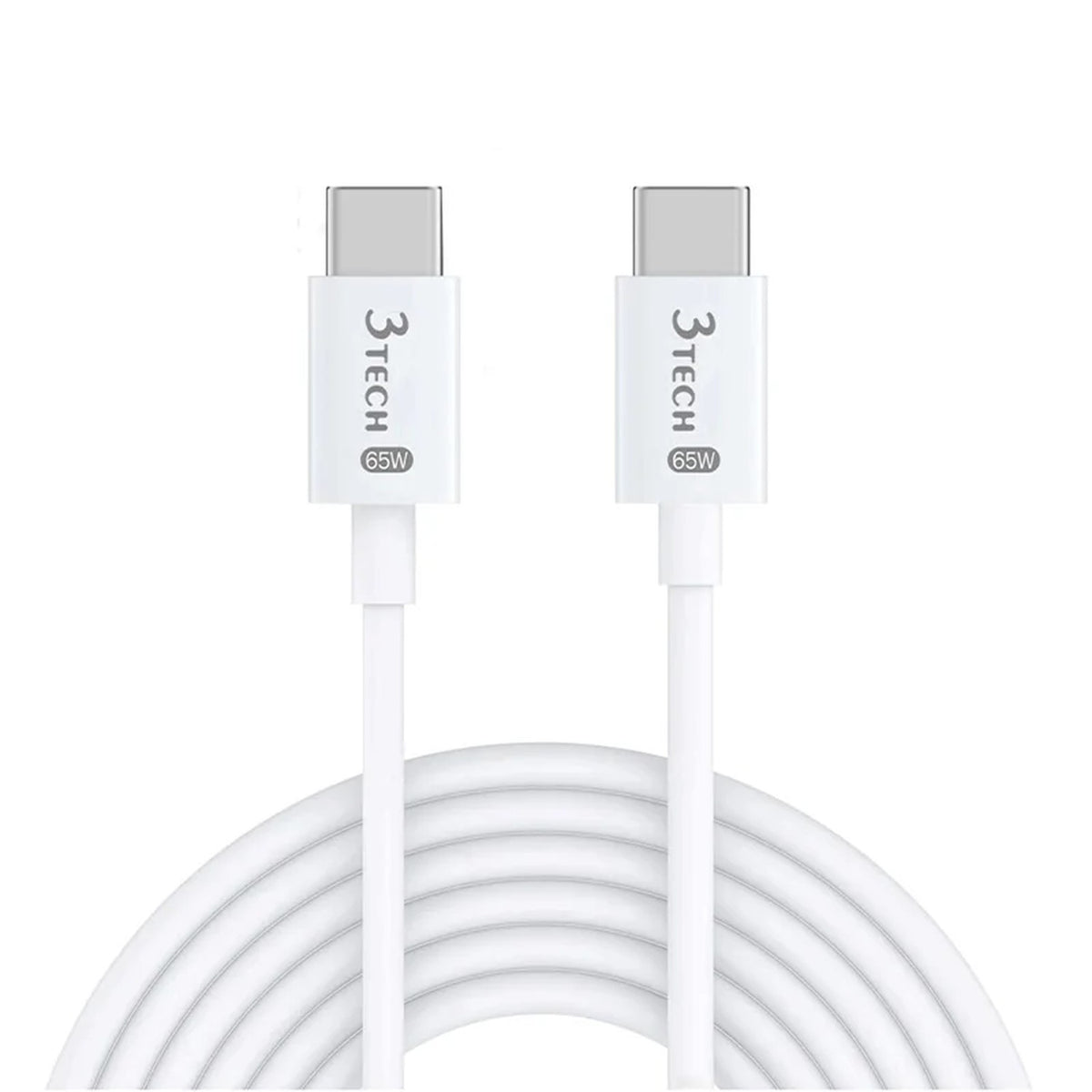 3Tech TC300 65W USB-C to USB-C Cable, 1.5 m, for iPhone 15 and Later, Android and Laptops