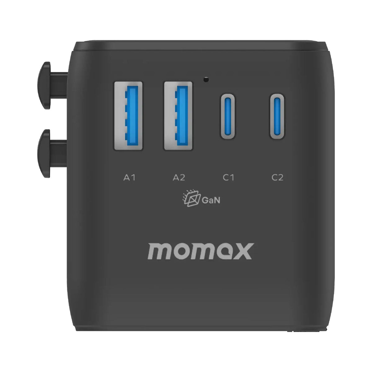 Momax 1-World 2 35W 5-Port GaN Travel Charger, USB-C PD, Dual AC (2)