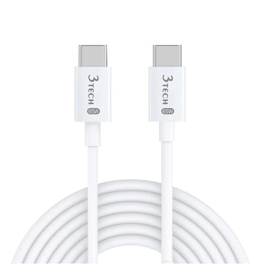 3Tech TC300 65W USB-C to USB-C Cable, 1.5 m, for iPhone 15 and Later, Android and Laptops