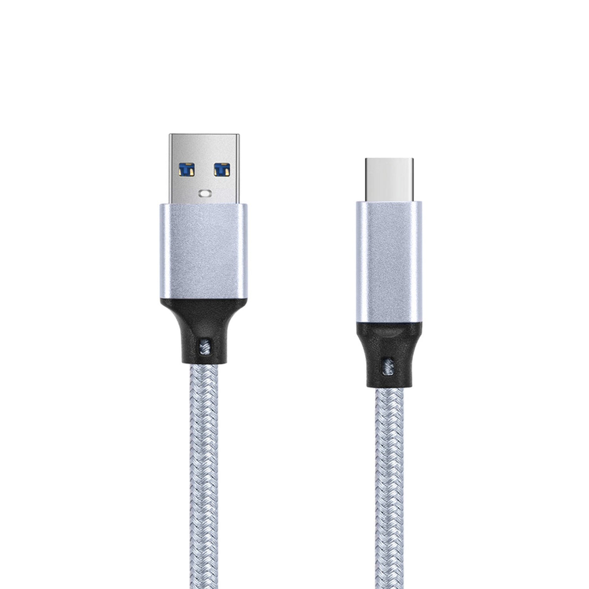 3Tech TT201 3A Braided USB-A to USB-C Cable for Phones and Tablets with USB-C