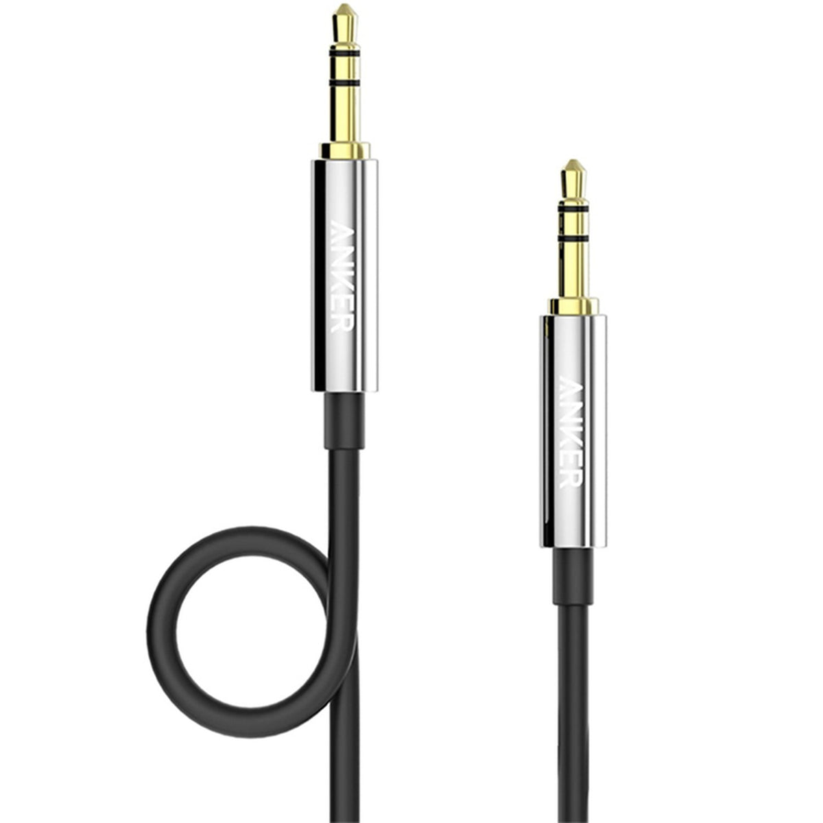 Anker 3.5mm Male to Male Aux Audio Cable, 4 ft (1.2 m), Black, for Phones and Tablets